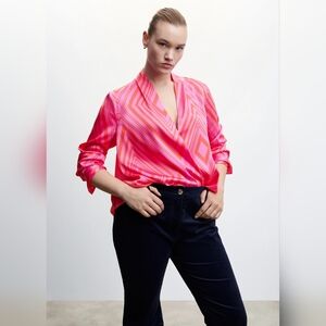 MANGO  MNG  Satin print blouse Size 2